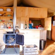 In the tent