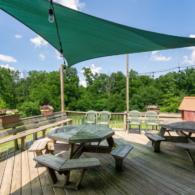 porch at the log cabin